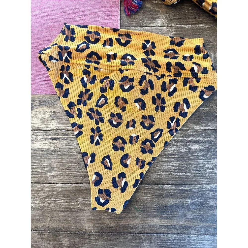 NEW BEACH RIOT Sofia Bikini SET Leopard Animal Print Gold Black Women's Size XS - Picture 4 of 9